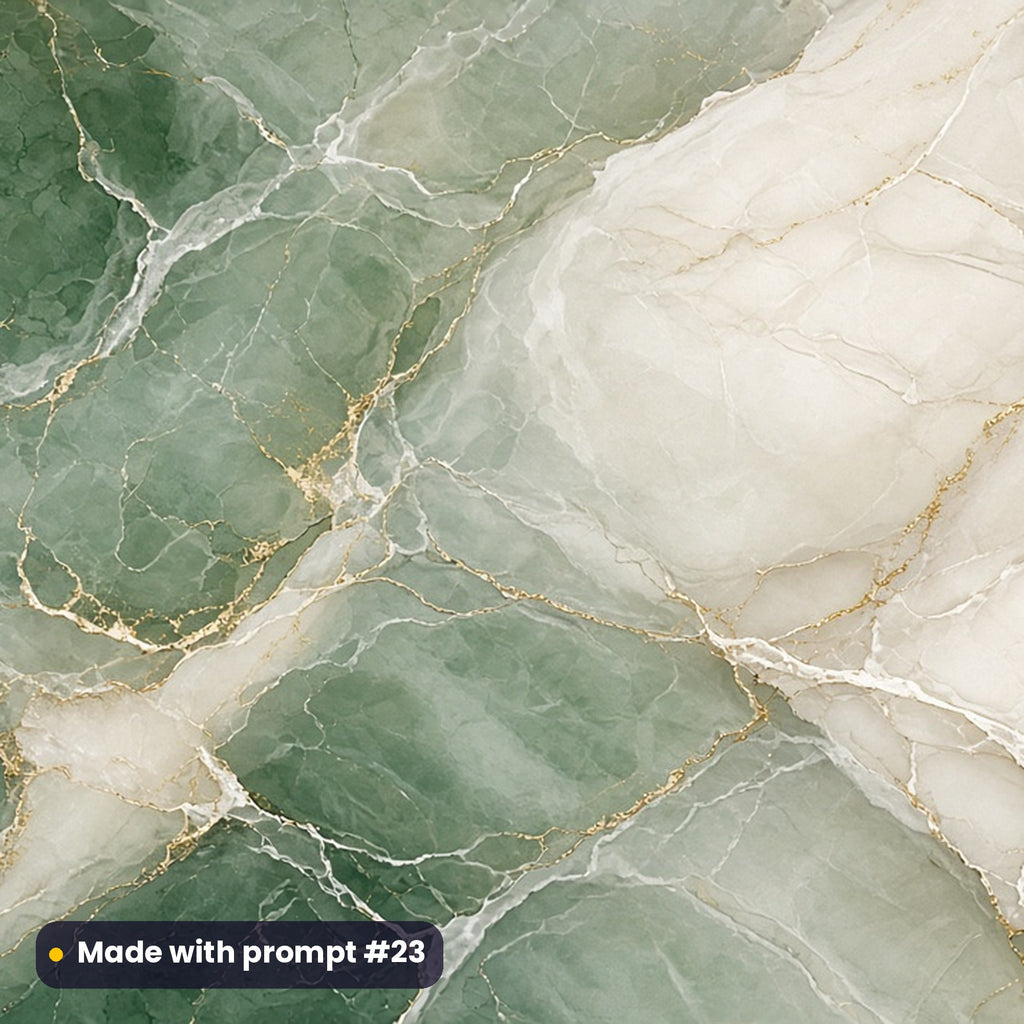 Jade and Ivory Marble artwork for a serving board, made with prompt #23 from the Jewel-Tone Gemstone Marble Tableware Prompt Pack
