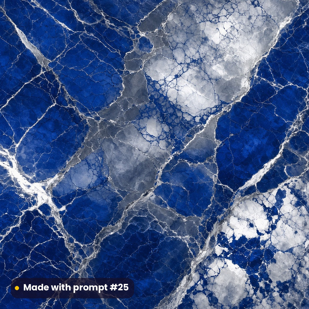 Cobalt Grey Luxe Marble artwork for a square slate coaster, made with prompt #25 from the Jewel-Tone Gemstone Marble Tableware Prompt Pack
