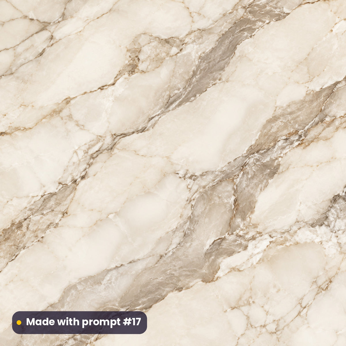 Ivory Taupe Soft Marble artwork for a square gift-box lid, made with prompt #17 from the Warm Neutral Sand and Mocha Marble Tableware Prompt Pack