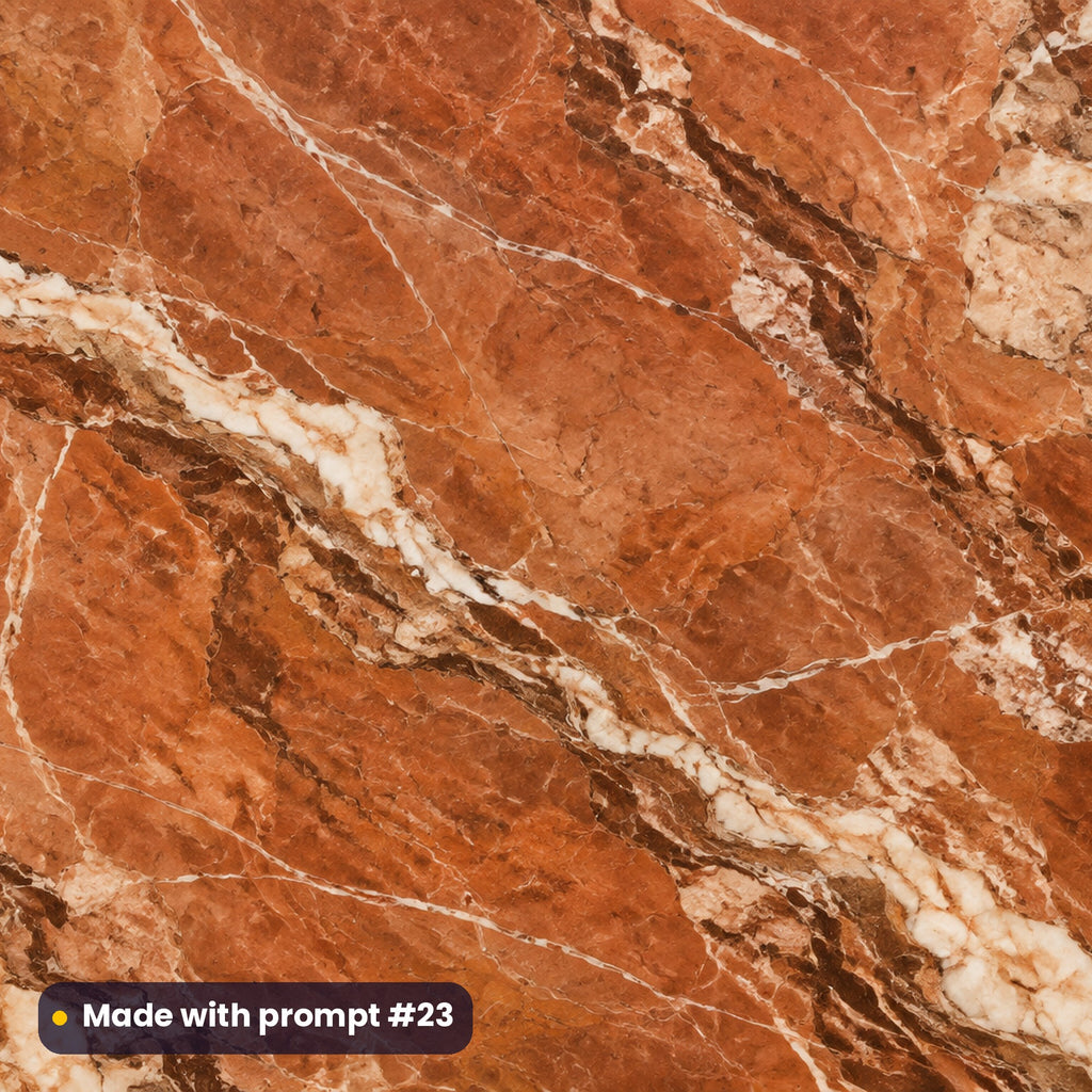 Terracotta Vein Marble artwork for a serving board, made with prompt #23 from the Warm Neutral Sand and Mocha Marble Tableware Prompt Pack