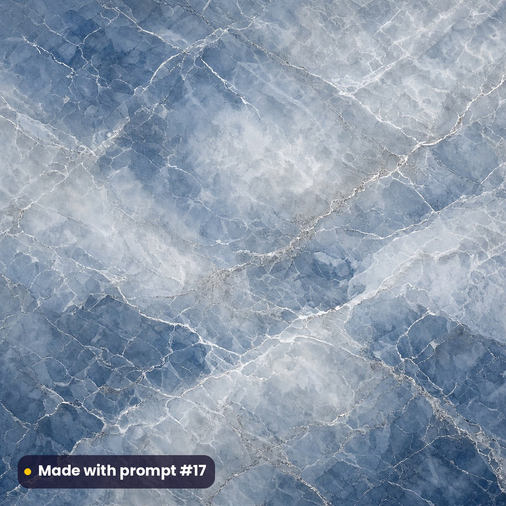 Dusky Blue Cloud Marble artwork for a square gift-box lid, made with prompt #17 from the Ocean Blue and Seafoam Green Marble Tableware Prompt Pack