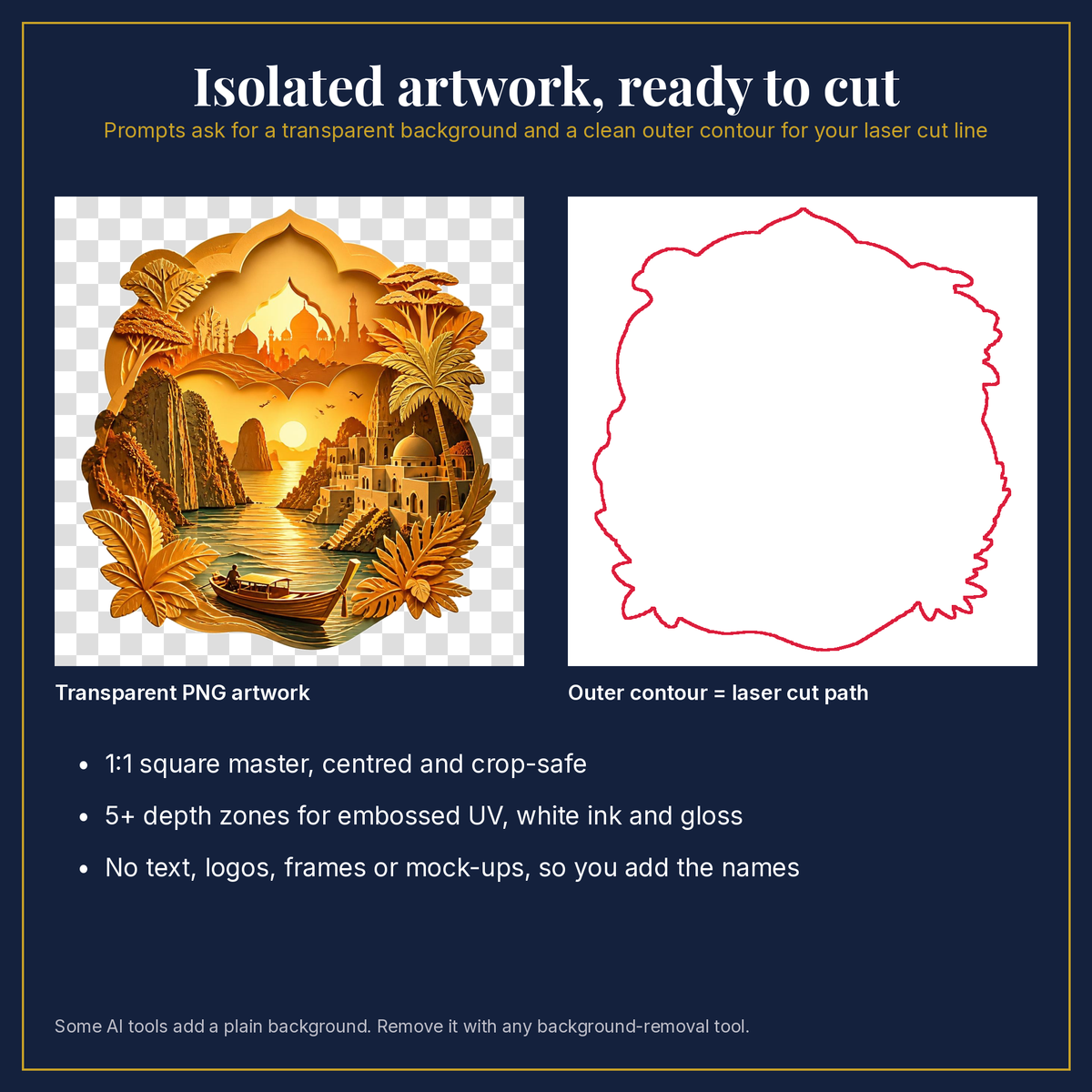 Transparent artwork and laser cut outline example