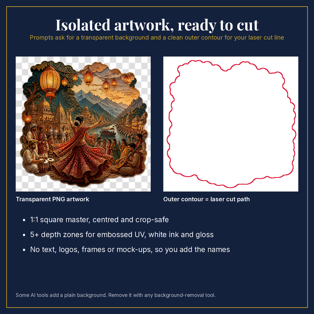 Transparent artwork and laser cut outline example