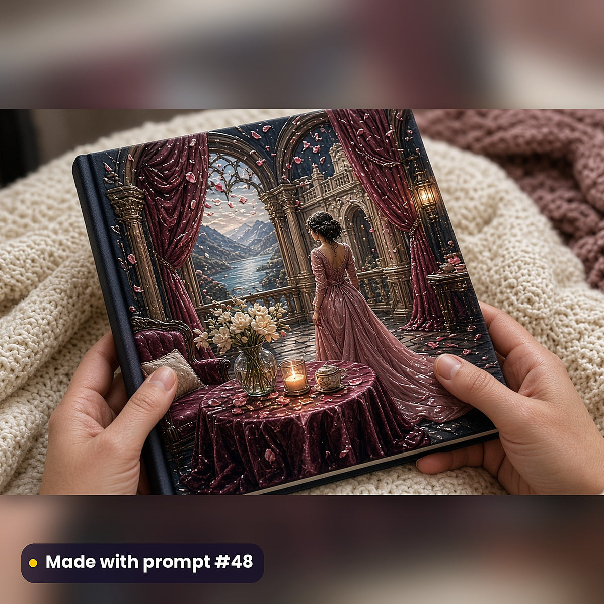 Adult Romance, Vintage & Whimsical Collection: realistic UV-printed mockup, made with prompt #48