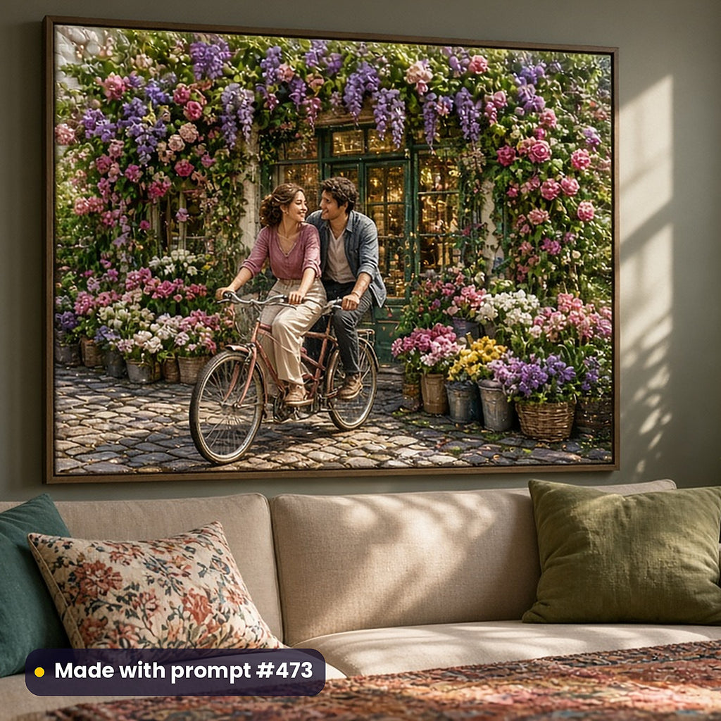 500 Rom-Com Art Prompts Library: Made with prompt #473 – realistic UV-printed mockup (Nature Reclaimed)