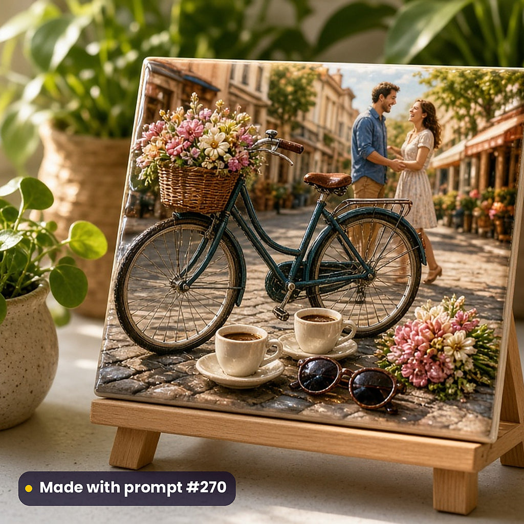 500 Rom-Com Art Prompts Library: Made with prompt #270 – realistic UV-printed mockup (Close-Up Relic)