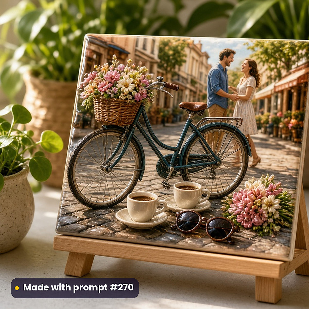 500 Rom-Com Art Prompts Library: Made with prompt #270 – realistic UV-printed mockup (Close-Up Relic)