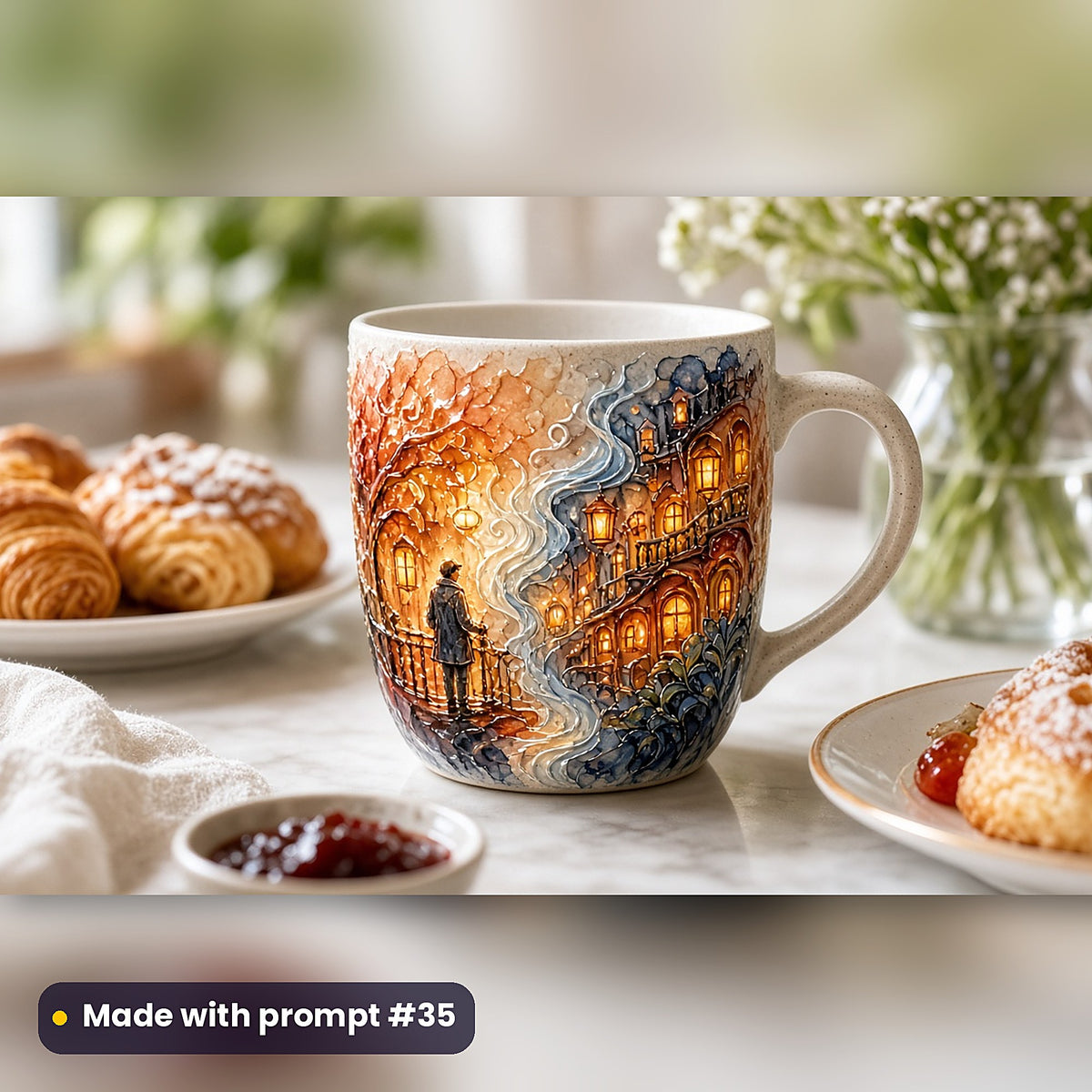 Romantic Comedy, Painterly & Handmade Collection: realistic UV-printed mockup, made with prompt #35