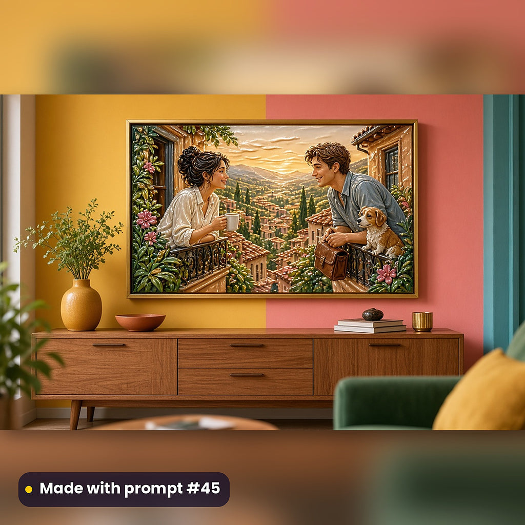 Romantic Comedy, Vintage & Whimsical Collection: realistic UV-printed mockup, made with prompt #45