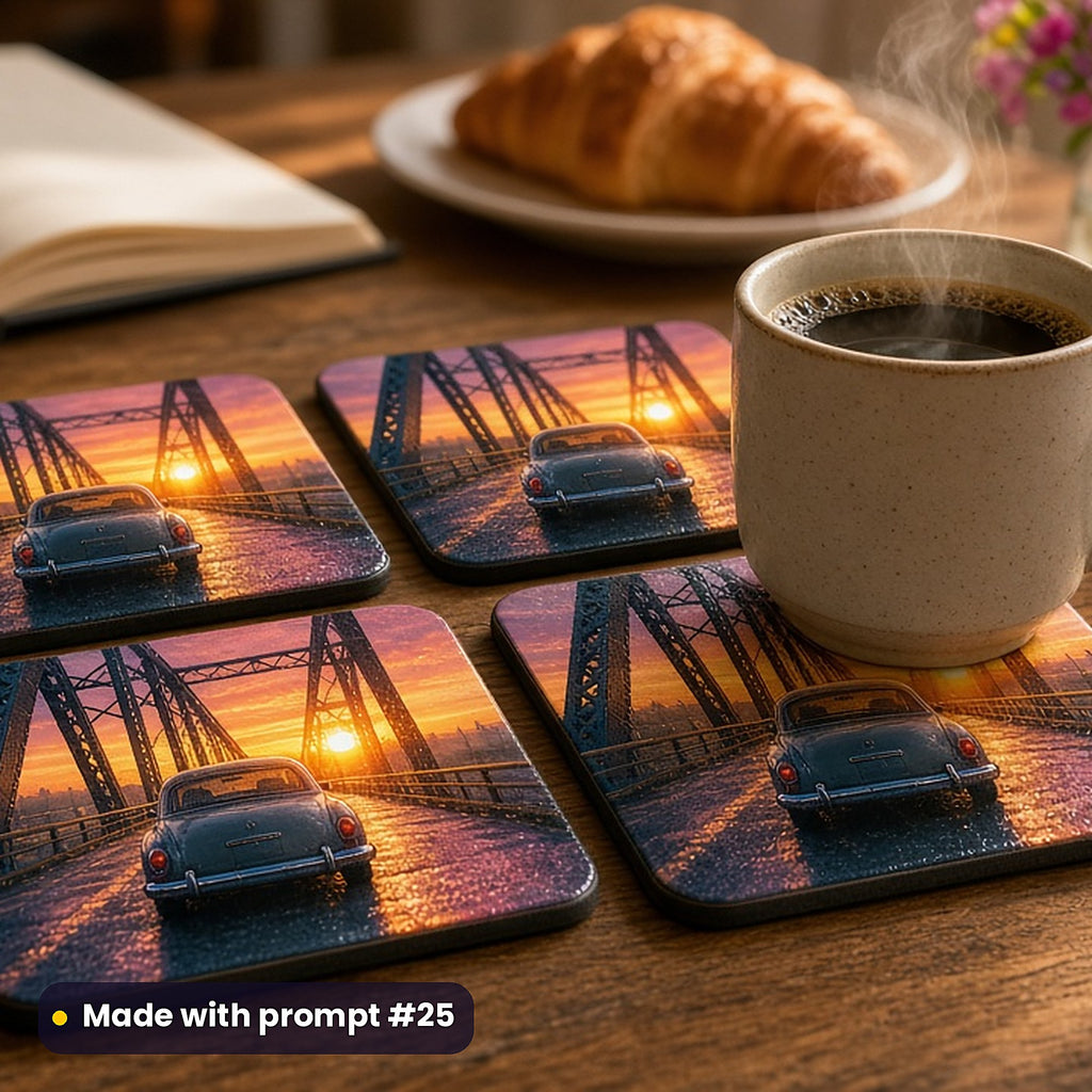 500 Crime Thriller Art Prompts Library: Made with prompt #25 – realistic UV-printed mockup (Golden Hour)