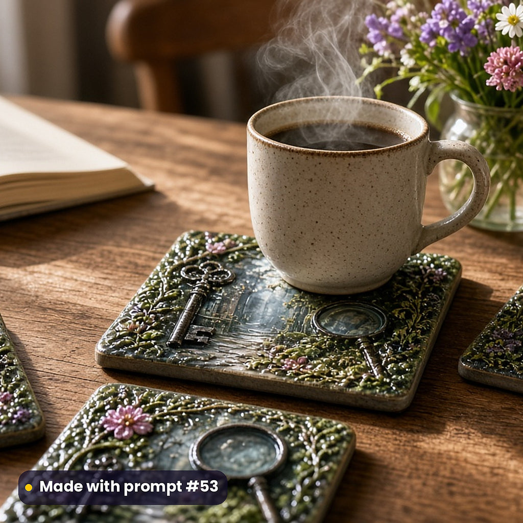 Mystery and Detective, Painterly & Handmade Collection: realistic UV-printed mockup, made with prompt #53