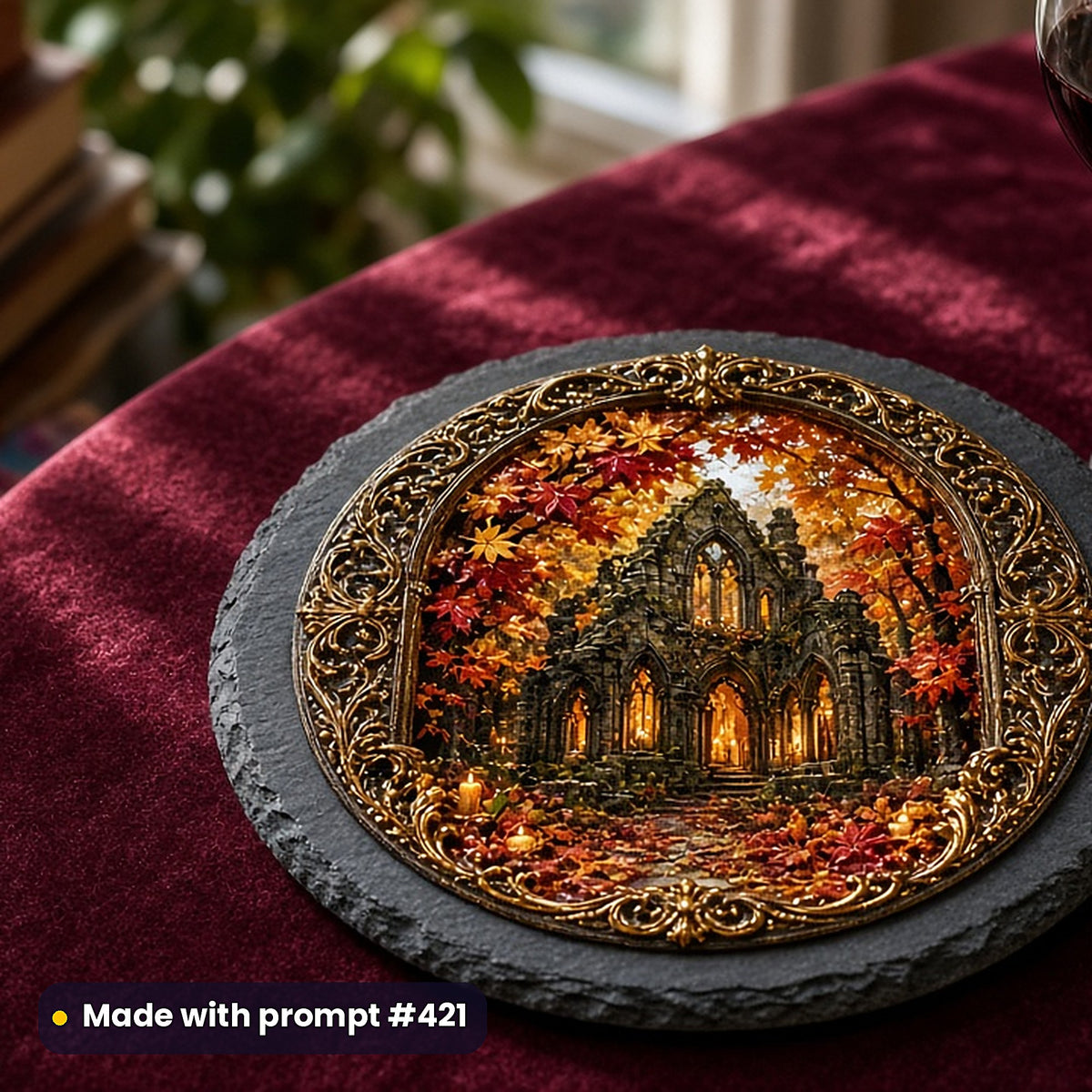 500 Horror Supernatural Art Prompts Library: Made with prompt #421 – realistic UV-printed mockup (Seasonal Edition — Gateway)