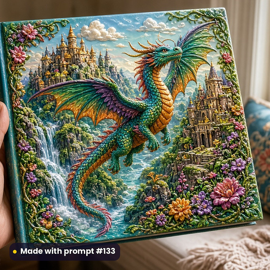 500 Fantasy Art Prompts Library: Made with prompt #133 – realistic UV-printed mockup (Playful Whimsical — Nature Reclaimed)
