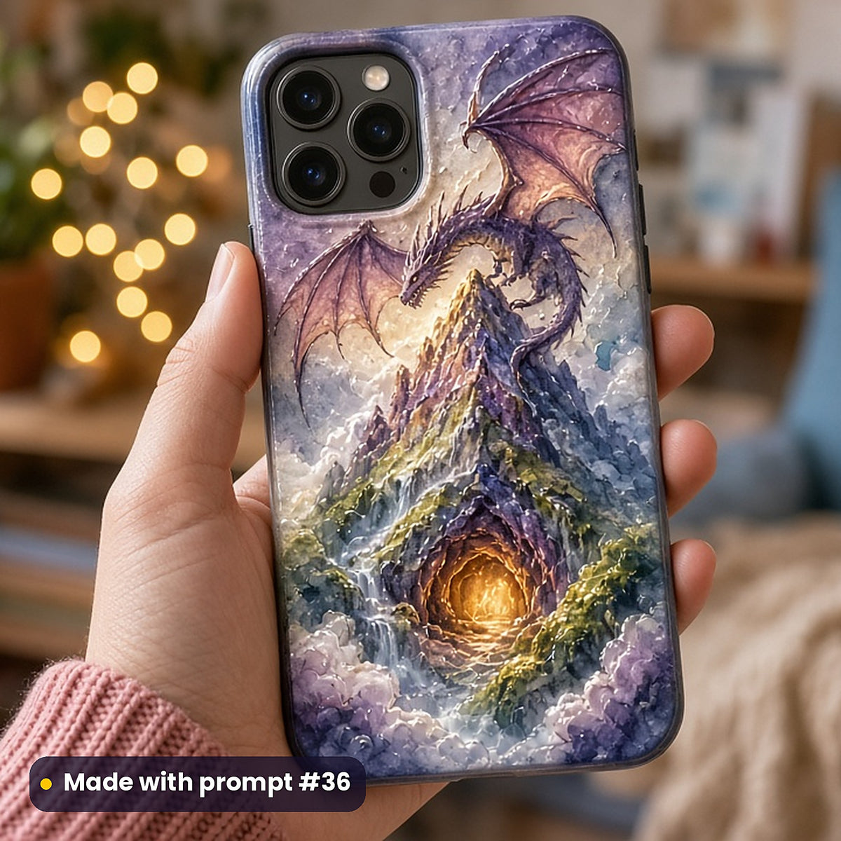 Epic Fantasy, Painterly & Handmade Collection: realistic UV-printed mockup, made with prompt #36