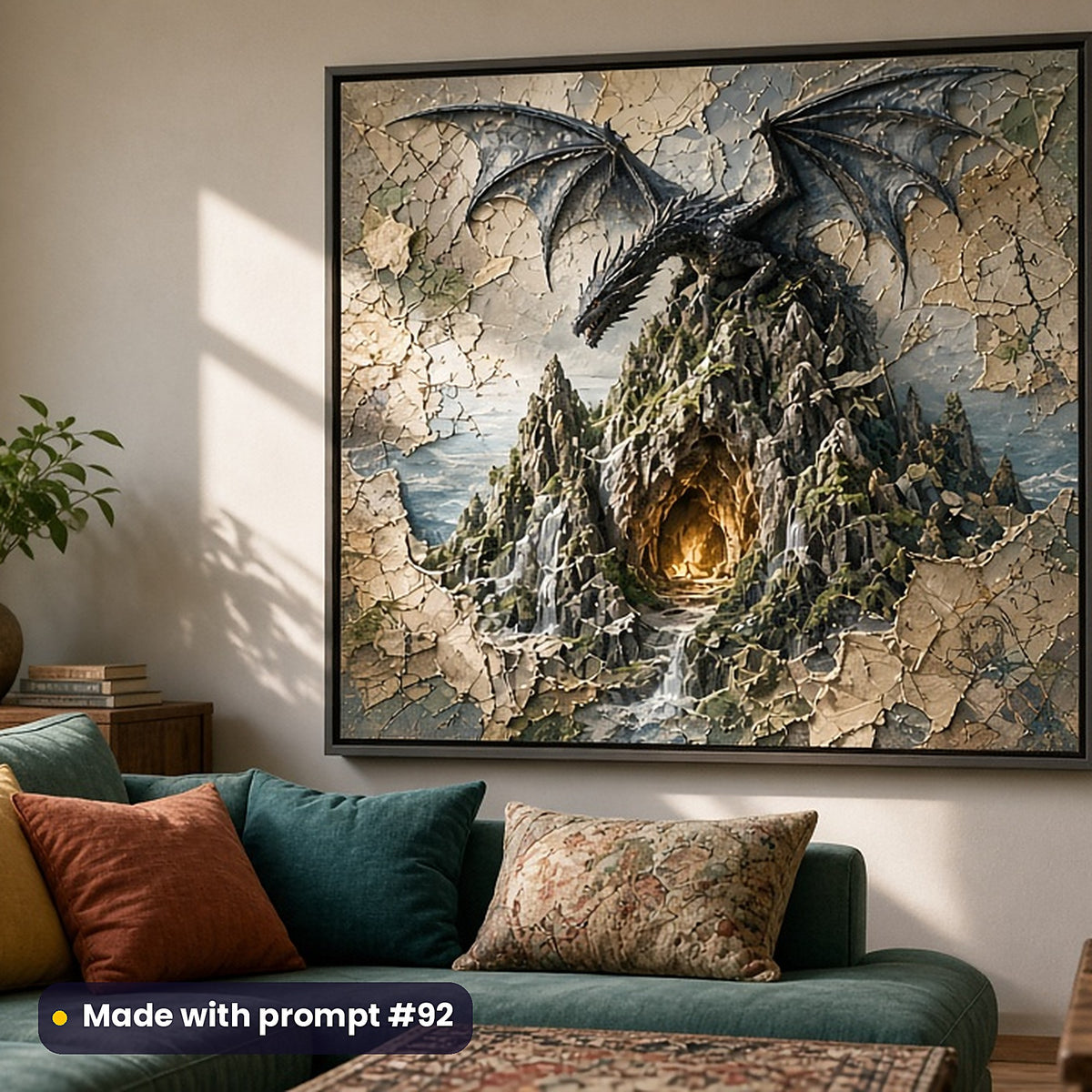 Epic Fantasy, Painterly & Handmade Collection: realistic UV-printed mockup, made with prompt #92