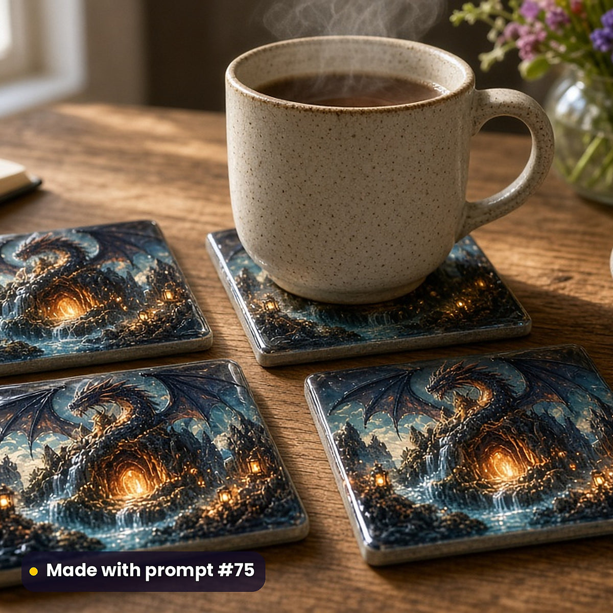Epic Fantasy, Painterly & Handmade Collection: realistic UV-printed mockup, made with prompt #75