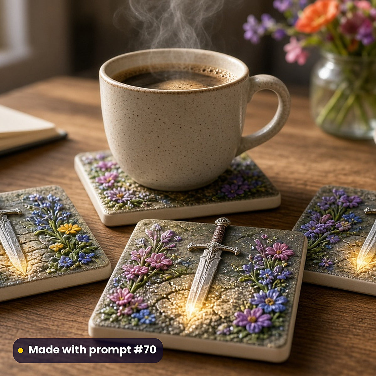 Epic Fantasy, Vintage & Whimsical Collection: realistic UV-printed mockup, made with prompt #70