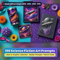 Science Fiction, Clean & Graphic Collection: Made with prompts #29 · #96 · #52 · #15 – realistic UV-printed mockup