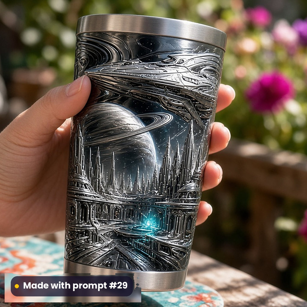 Science Fiction, Clean & Graphic Collection: Made with prompt #29 – realistic UV-printed mockup