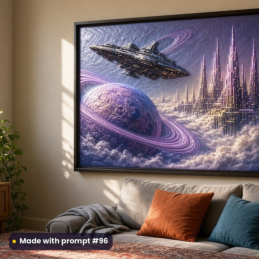 Science Fiction, Clean & Graphic Collection: Made with prompt #96 – realistic UV-printed mockup