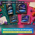 Science Fiction, Luxury & Decorative Collection: Made with prompts #31 · #69 · #45 · #89 – realistic UV-printed mockup