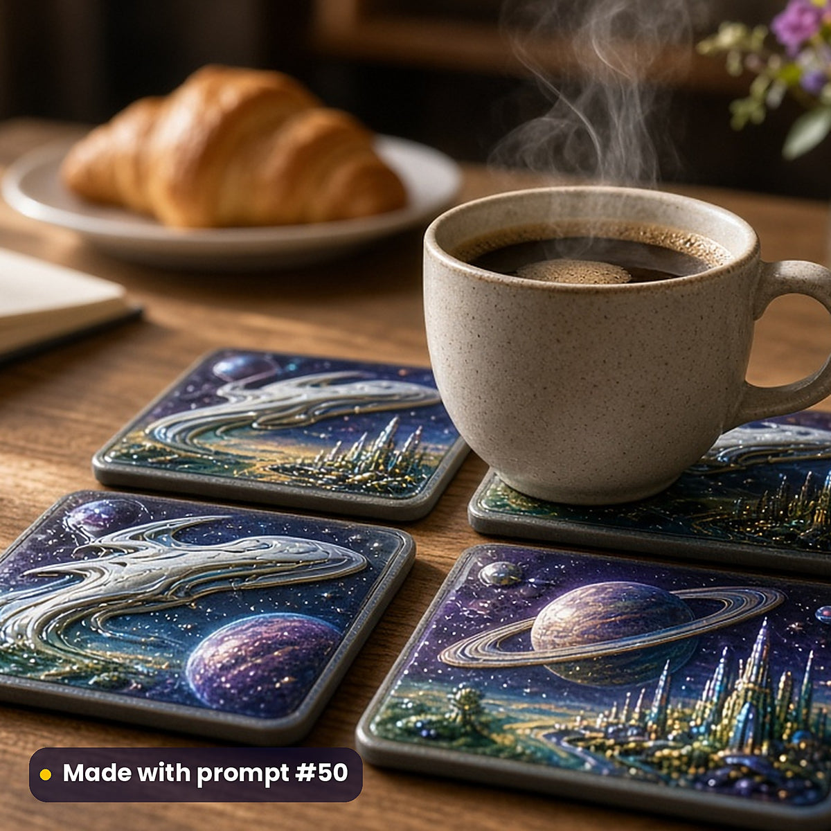 Science Fiction, Painterly & Handmade Collection: realistic UV-printed mockup, made with prompt #50