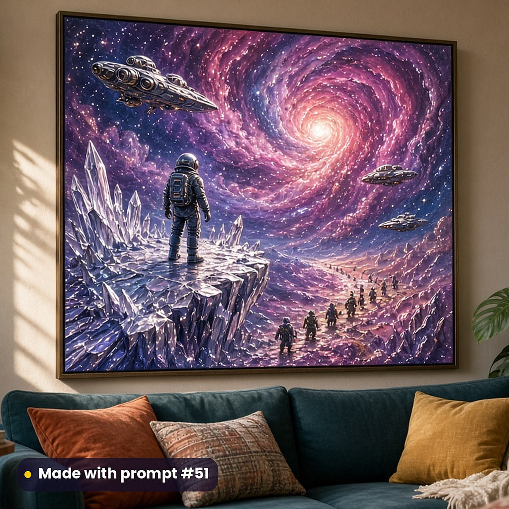 Science Fiction, Vintage & Whimsical Collection: realistic UV-printed mockup, made with prompt #51