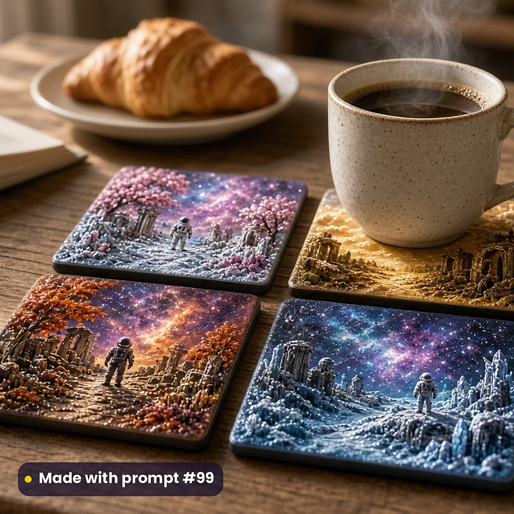 Science Fiction, Vintage & Whimsical Collection: realistic UV-printed mockup, made with prompt #99
