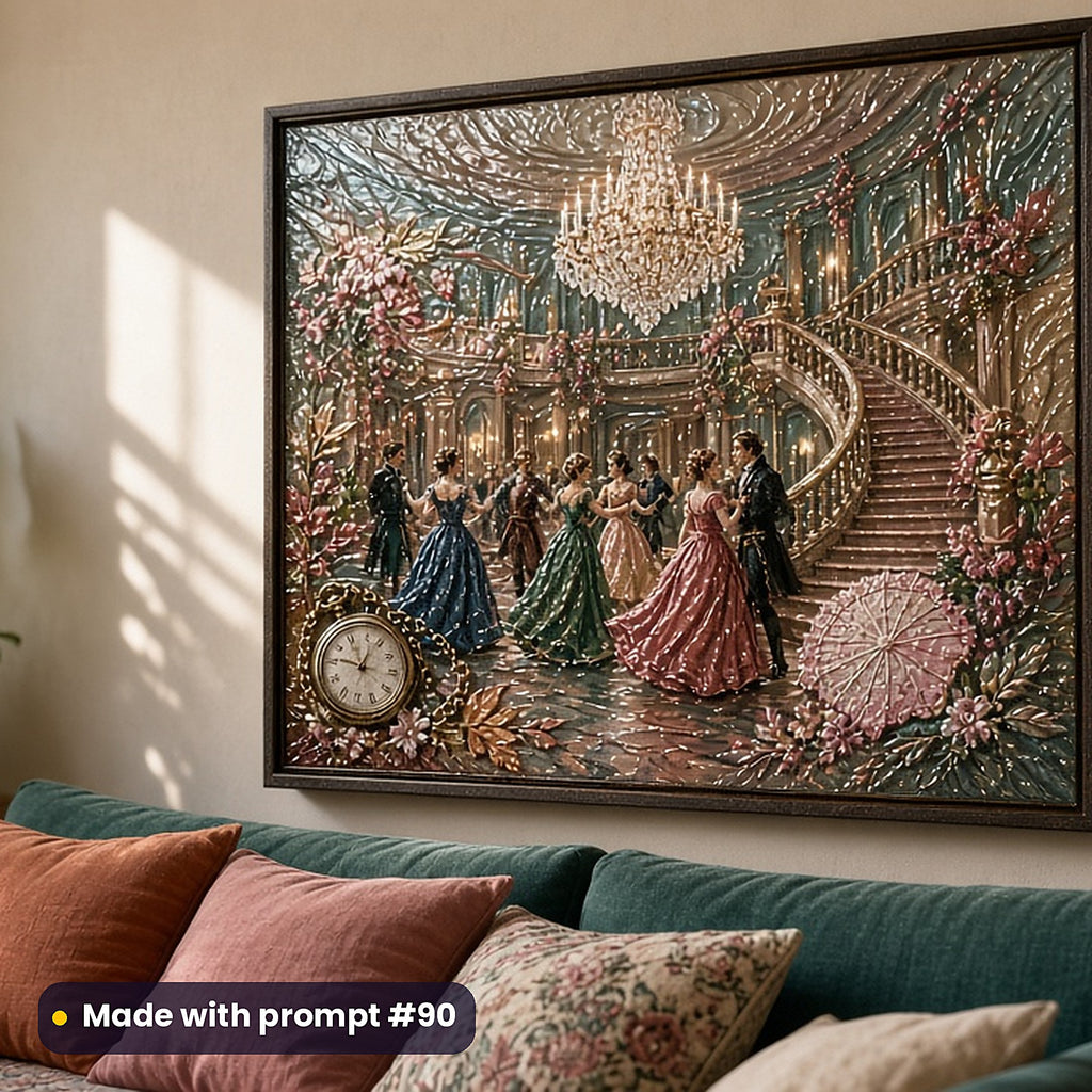 Historical Fiction, Vintage & Whimsical Collection: realistic UV-printed mockup, made with prompt #90