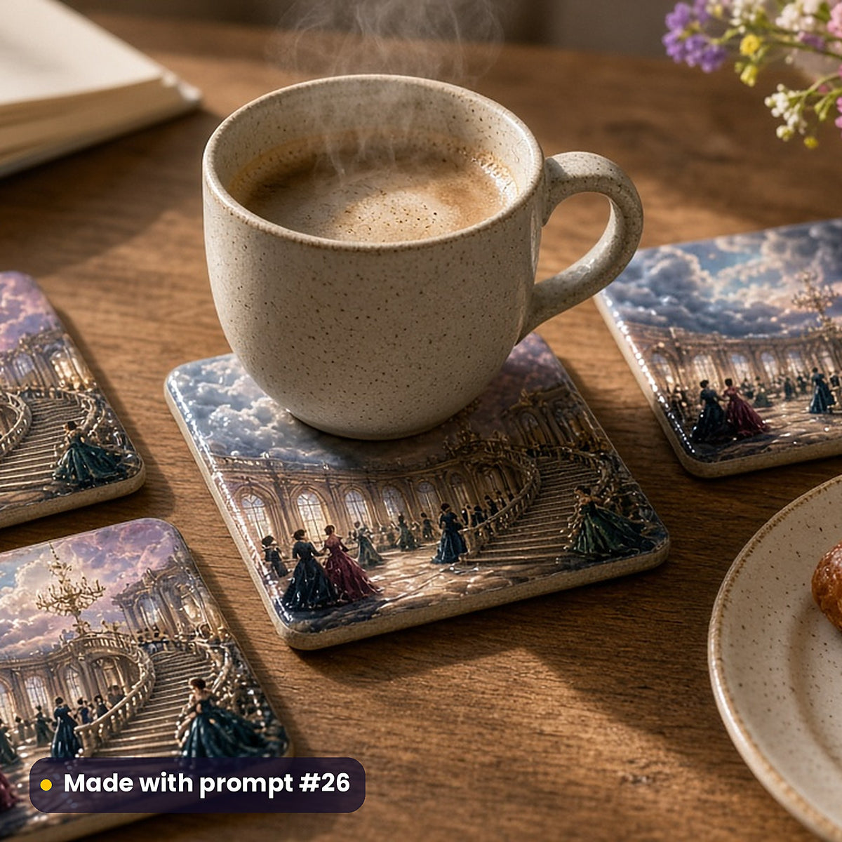 Historical Fiction, Vintage & Whimsical Collection: realistic UV-printed mockup, made with prompt #26
