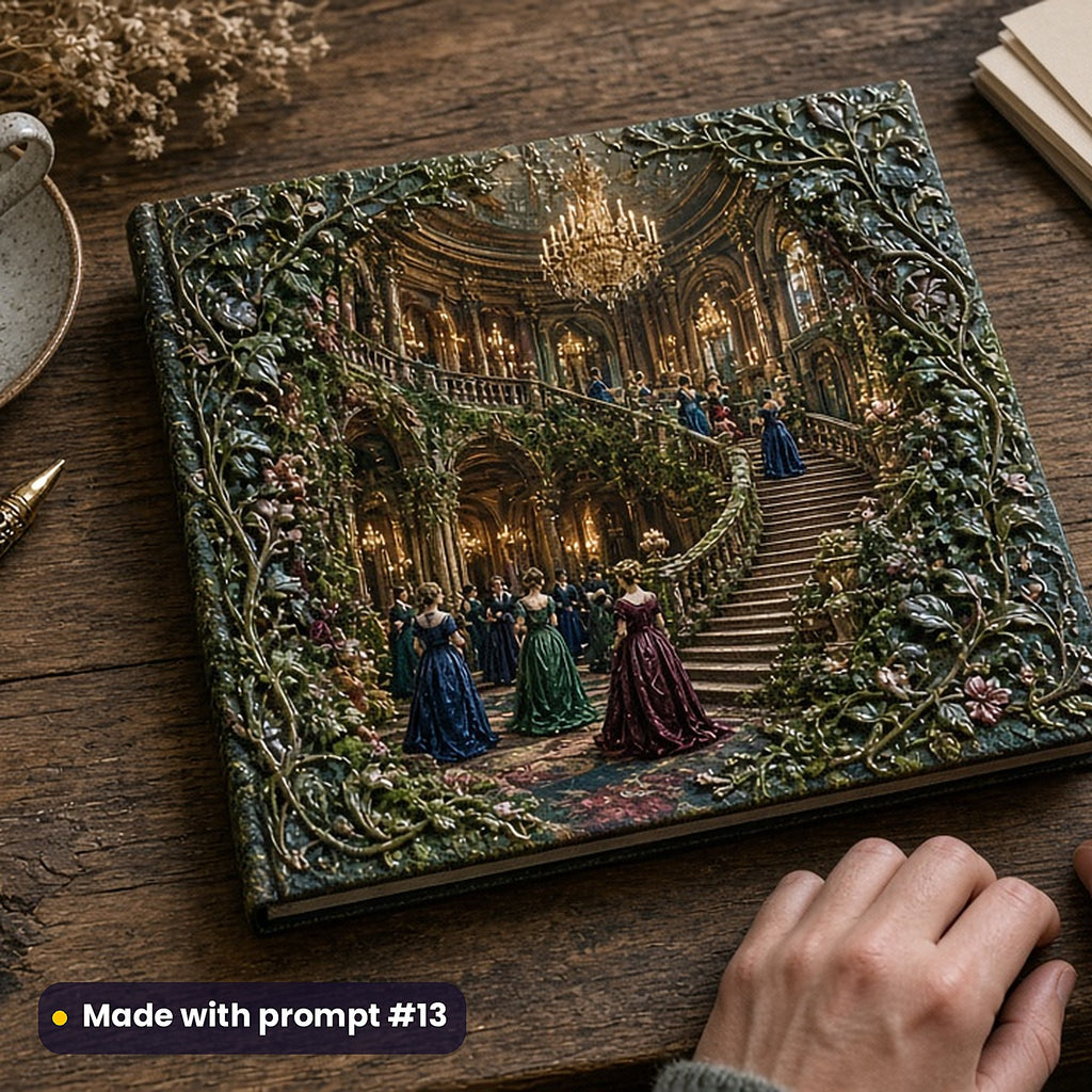Historical Fiction, Vintage & Whimsical Collection: realistic UV-printed mockup, made with prompt #13