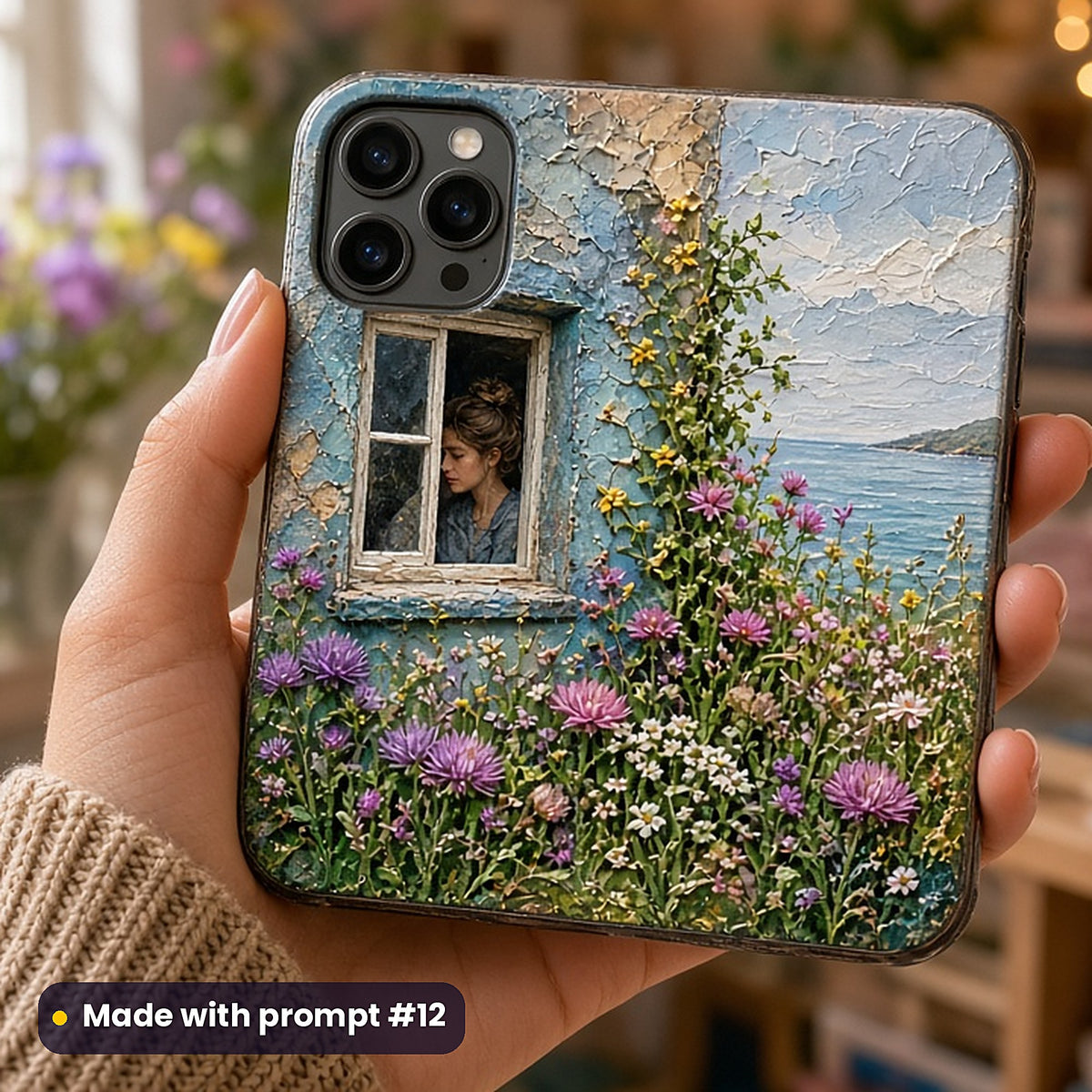 Women's Fiction, Painterly & Handmade Collection: realistic UV-printed mockup, made with prompt #12