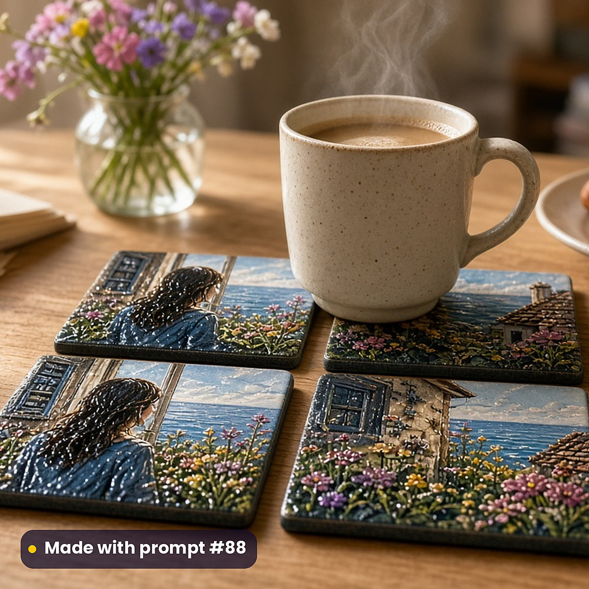 Women's Fiction, Painterly & Handmade Collection: realistic UV-printed mockup, made with prompt #88