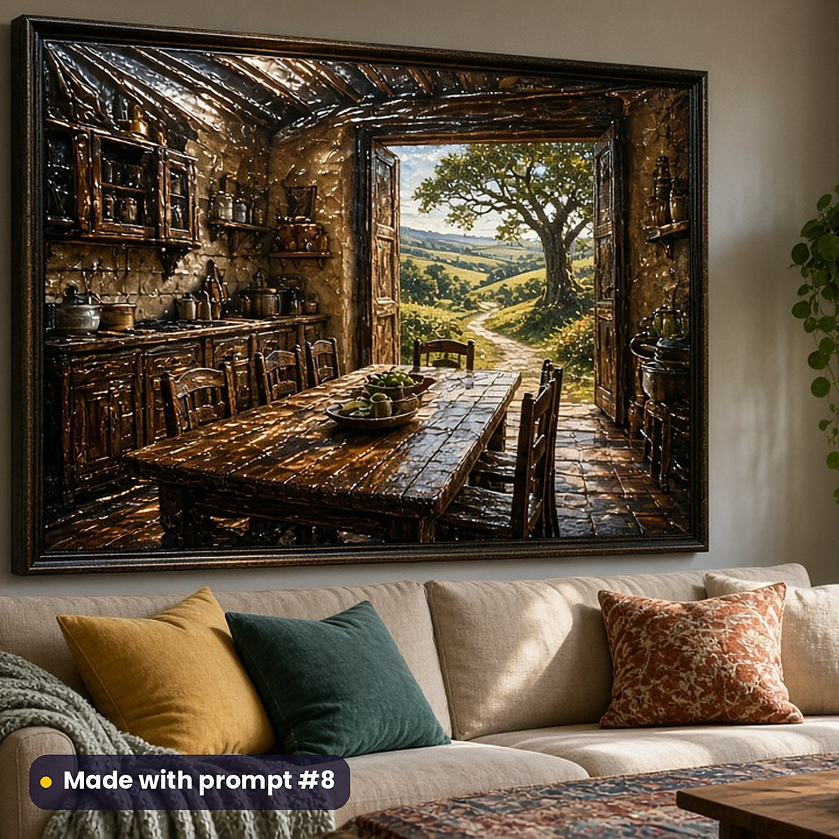 Family Saga, Luxury & Decorative Collection: Made with prompt #8 – realistic UV-printed mockup