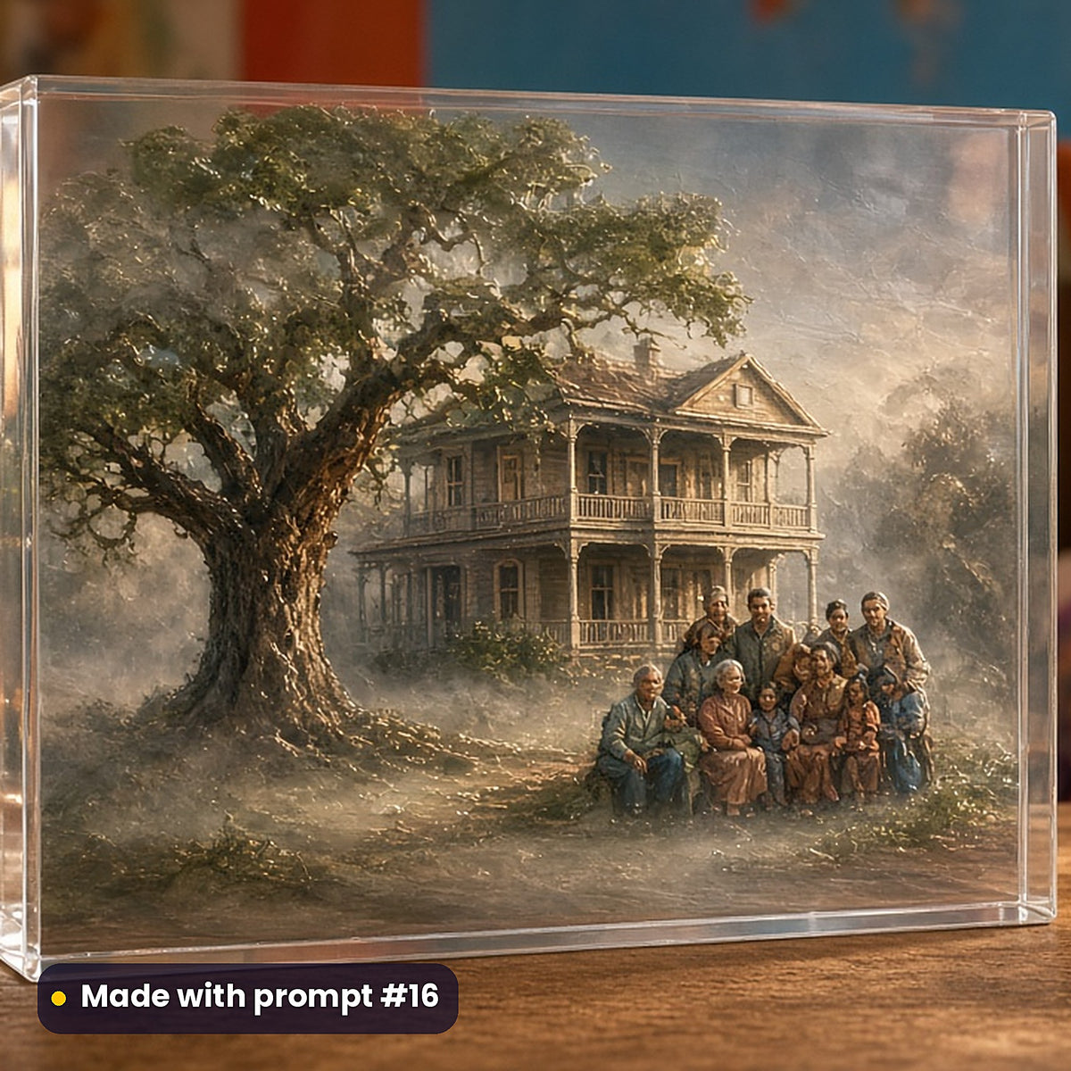 Family Saga, Painterly & Handmade Collection: realistic UV-printed mockup, made with prompt #16