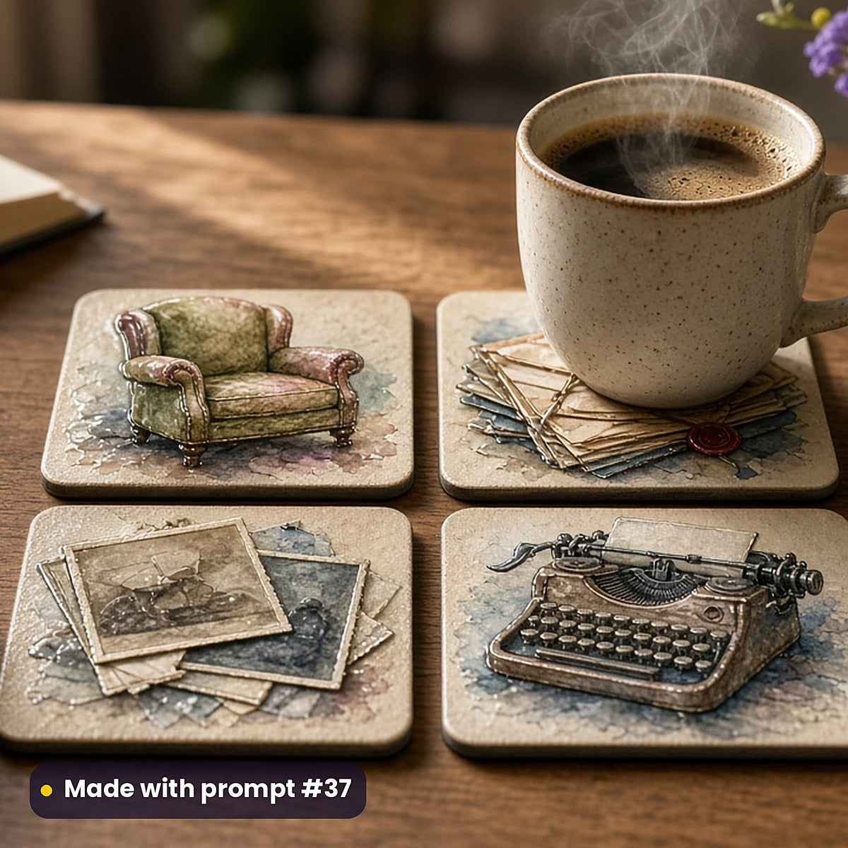 Memoir and Biography, Painterly & Handmade Collection: realistic UV-printed mockup, made with prompt #37