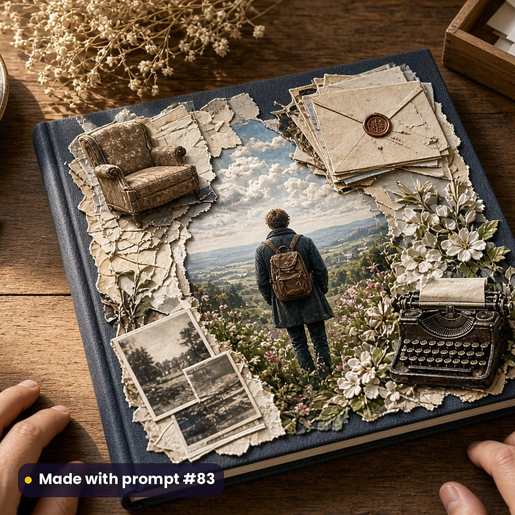 Memoir and Biography, Painterly & Handmade Collection: realistic UV-printed mockup, made with prompt #83