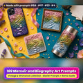 Memoir and Biography, Vintage & Whimsical Collection: realistic UV-printed mockup, made with prompts #54 · #97 · #23 · #4