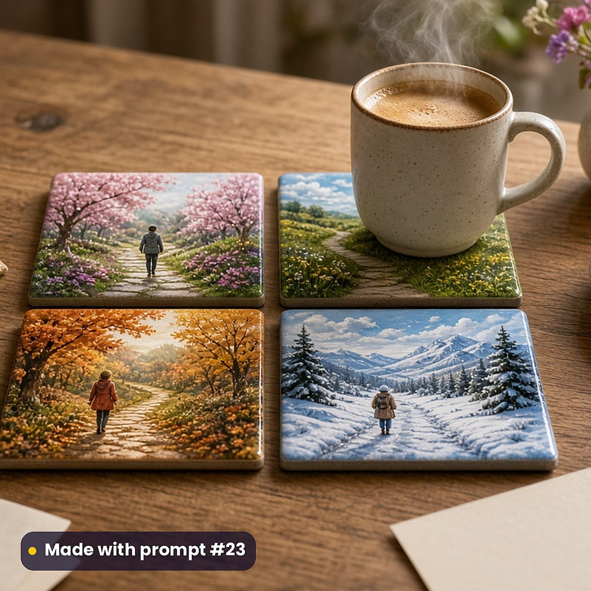 Memoir and Biography, Vintage & Whimsical Collection: realistic UV-printed mockup, made with prompt #23