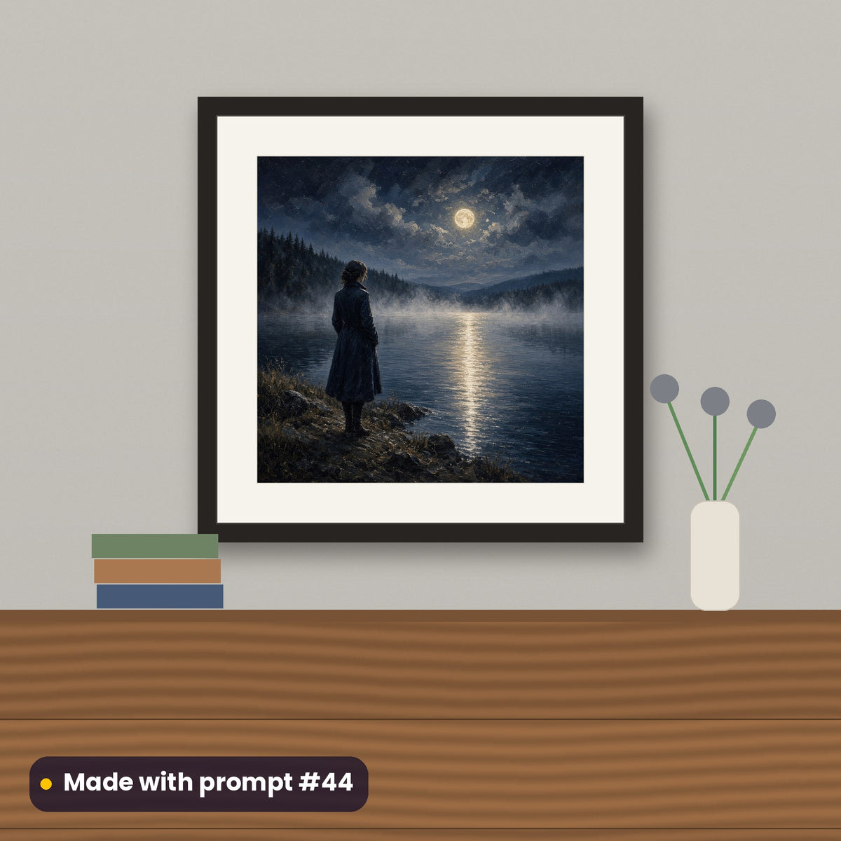 Self-Help and Personal Development, Painterly & Handmade Collection: flat mockup of a framed print on a wall, artwork made with prompt #44