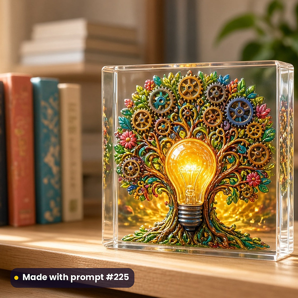 500 Business Art Prompts Library: Made with prompt #225 – realistic UV-printed mockup (Illustrated Character — Golden Hour)
