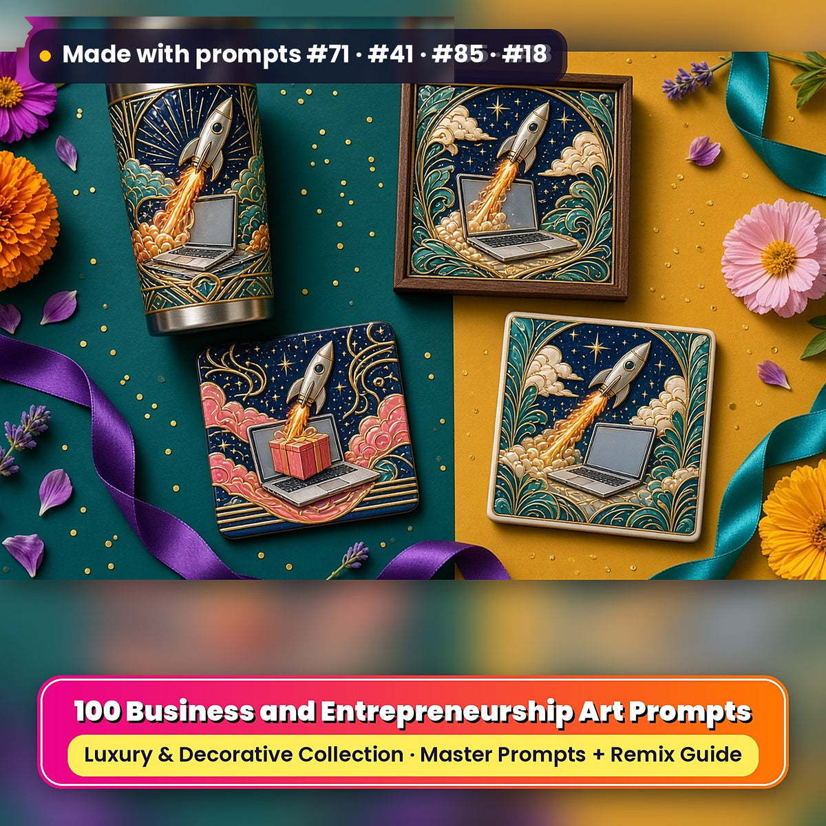 Business and Entrepreneurship, Luxury & Decorative Collection: Made with prompts #71 · #41 · #85 · #18 – realistic UV-printed mockup