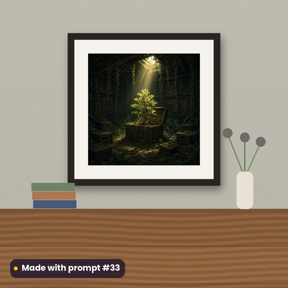 Money and Finance, Cinematic & Bold Collection: flat mockup of a framed print on a wall, artwork made with prompt #33