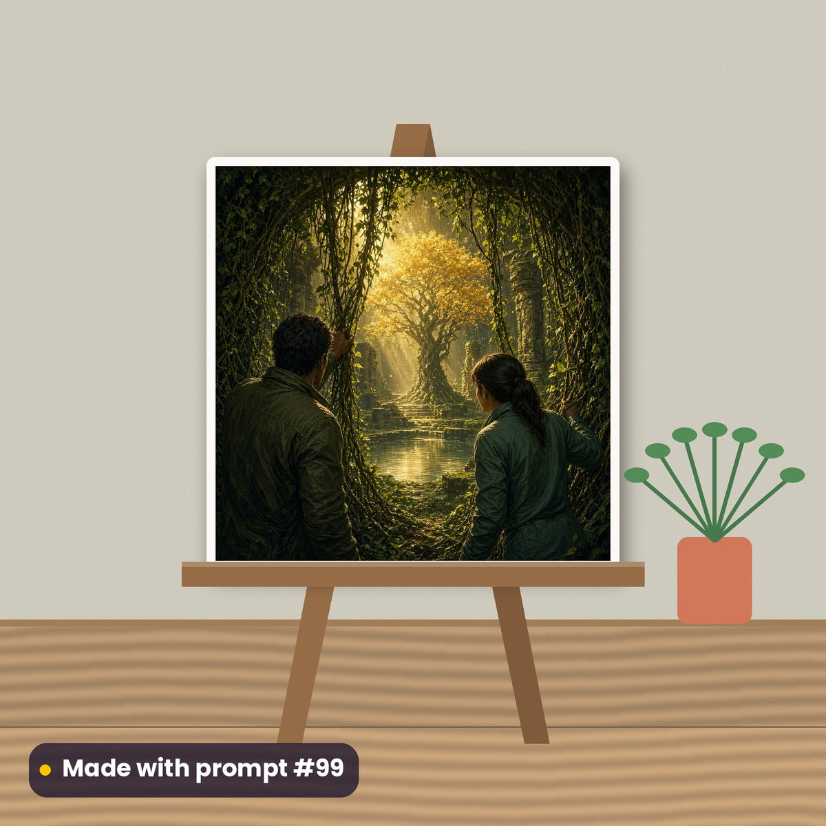 Money and Finance, Cinematic & Bold Collection: flat mockup of a ceramic tile on an easel, artwork made with prompt #99