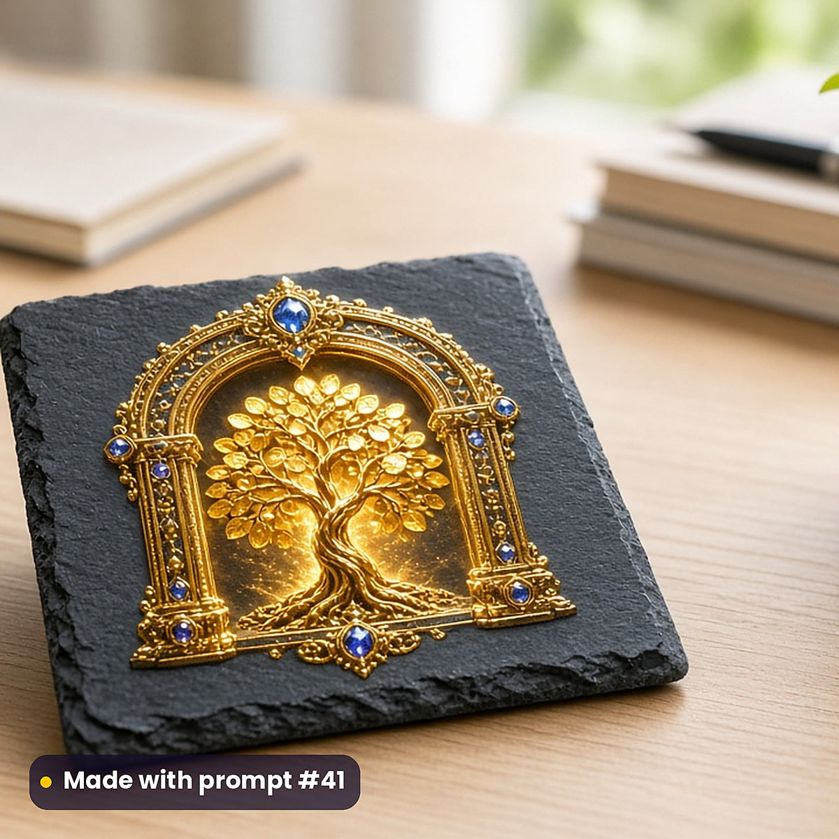 500 Finance Art Prompts Library: Made with prompt #41 – realistic UV-printed mockup (Luxury Premium — Gateway)