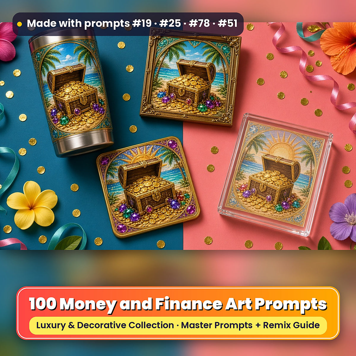 Money and Finance, Luxury & Decorative Collection: realistic UV-printed mockup, made with prompts #19 · #25 · #78 · #51