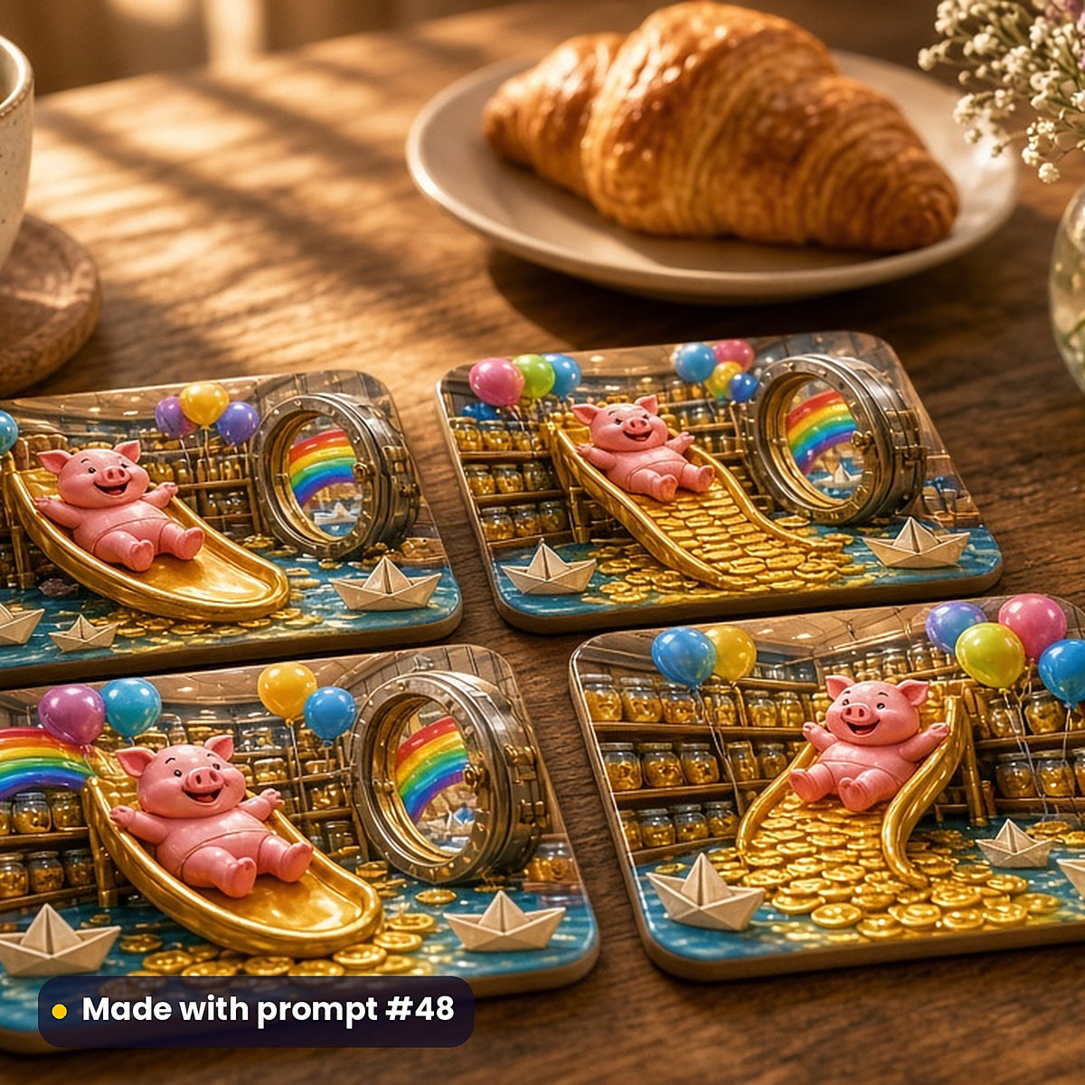 Money and Finance, Vintage & Whimsical Collection: realistic UV-printed mockup, made with prompt #48