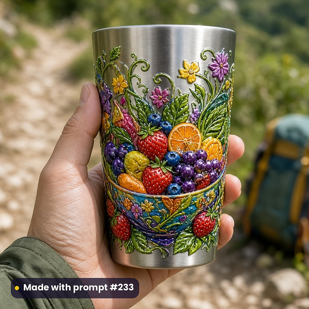 500 Wellness Art Prompts Library: Made with prompt #233 – realistic UV-printed mockup (Illustrated Character — Nature Reclaimed)