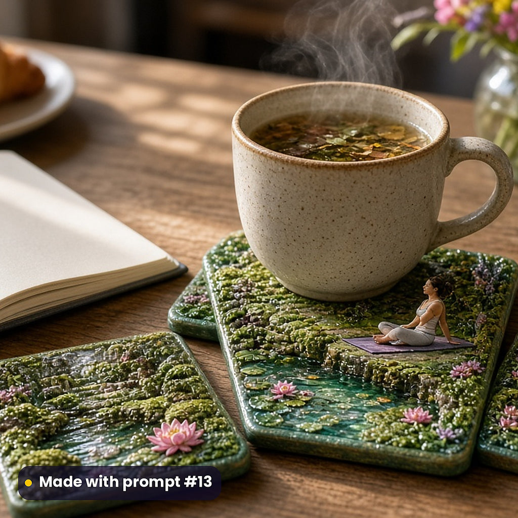 Health and Wellness, Painterly & Handmade Collection: realistic UV-printed mockup, made with prompt #13