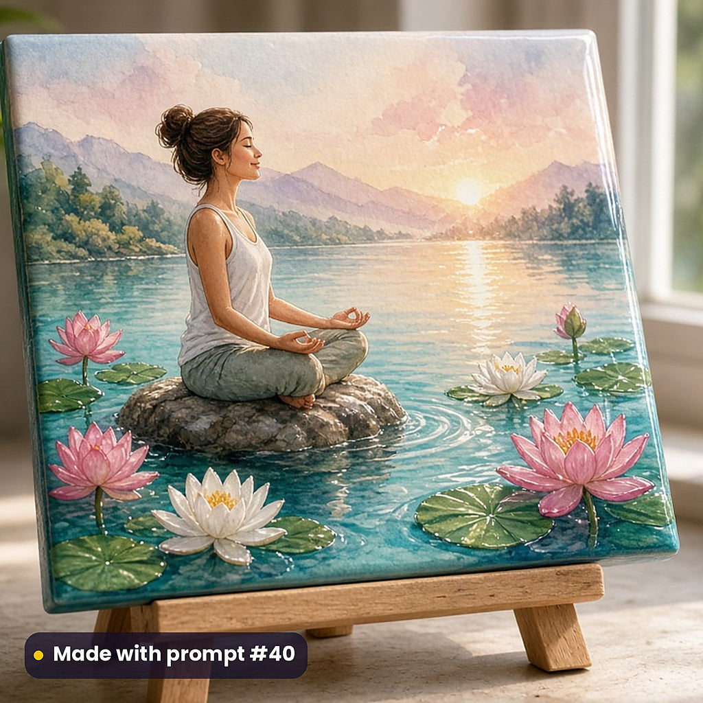 Health and Wellness, Painterly & Handmade Collection: realistic UV-printed mockup, made with prompt #40